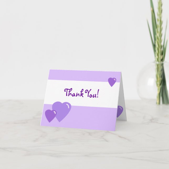 Cartão De Agradecimento Lavender Candy Hearts Thank You Card (Frente)