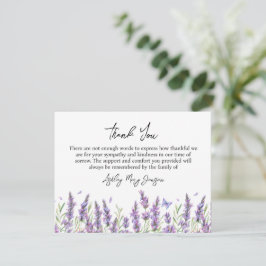 Cartão De Agradecimento Lavender Funeral Thank You Card Bereavement