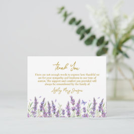Cartão De Agradecimento Lavender Funeral Thank You Card Bereavement