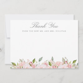 Cartão De Agradecimento Lavish Pink Roses Casamento Obrigado Flat Card