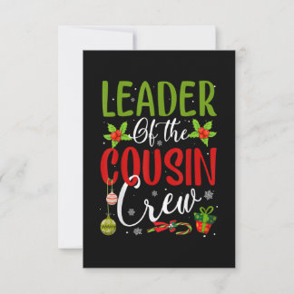 Cartão De Agradecimento Leader Of The Cousin Crew Funny Christmas Matching