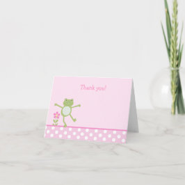 Cartão De Agradecimento LEAP FROG FROGGY PINK Folded Thank you note