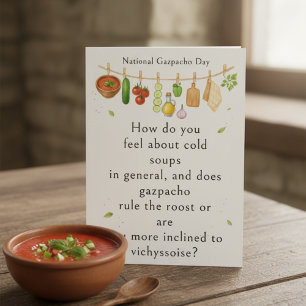 Cartão De Agradecimento legumes engraçados Dia Nacional do Gazpacho