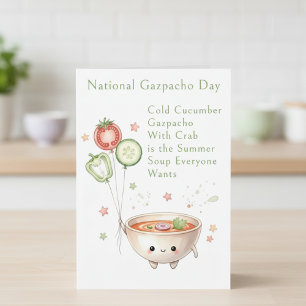 Cartão De Agradecimento legumes engraçados Dia Nacional do Gazpacho