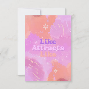 Cartão De Agradecimento Lei da Atração Motivacional Inspirador Rosa