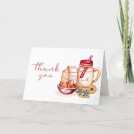 Cartão De Agradecimento Leite e Cookie Gênero Chá de fraldas neutro