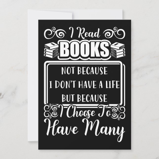 Cartão De Agradecimento Leitor Presente Tenho Muitos Livros (Frente)