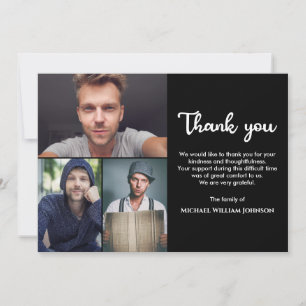 Cartão De Agradecimento Lema Funerário Única Memorial de Luto 3 Colagem de
