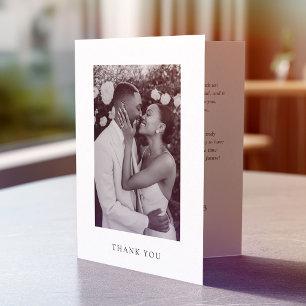 Cartão De Agradecimento Lembrança de Foto de Casamento Elegante e Atempora