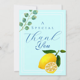 Cartão De Agradecimento Lemon Blue Obrigado