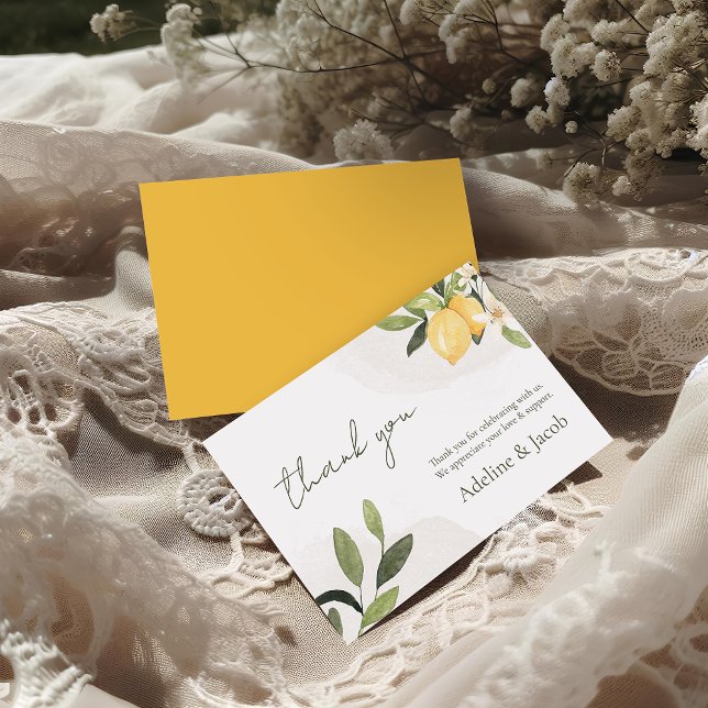 Cartão De Agradecimento Lemon Kissed Wedding Thank You Card (Criador carregado)