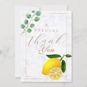 Cartão De Agradecimento Lemon Marble Obrigado