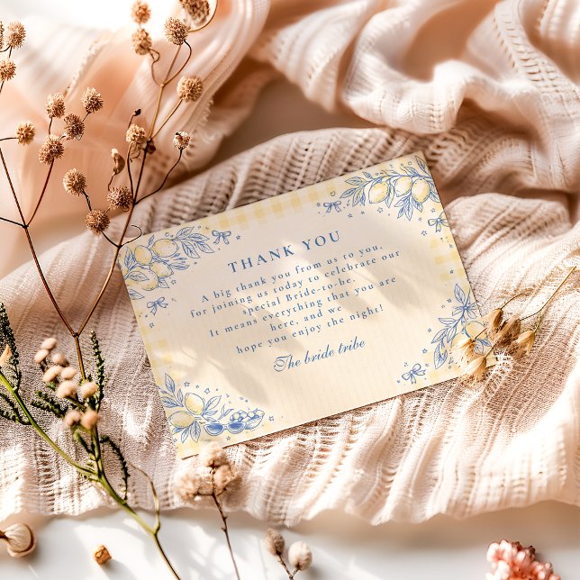 Cartão De Agradecimento Lemon Olive Ciao Miss Bridal Shower (Criador carregado)