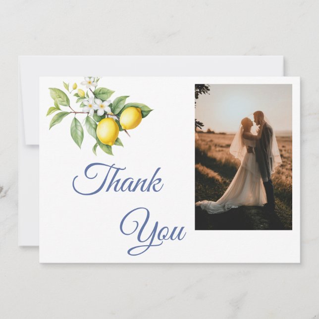 Cartão De Agradecimento Lemon Photo Thank You Card (Frente)