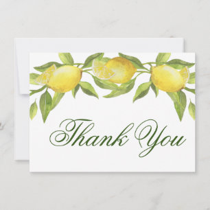 Cartão De Agradecimento Lemons & Greenery Watercolor