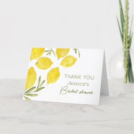 Cartão De Agradecimento Lemons Olive Branch Yellow Italiana Chá de panela