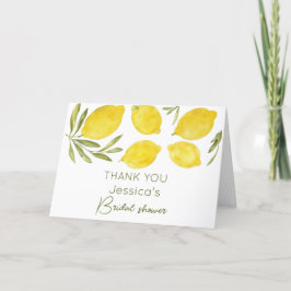 Cartão De Agradecimento Lemons Olive Branch Yellow Italiana Chá de panela