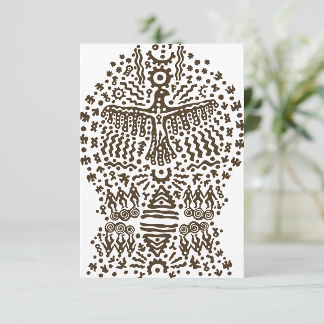 Cartão De Agradecimento Lenda antiga: Pássaro gigante e tendas tribais (Em pé/Frente)