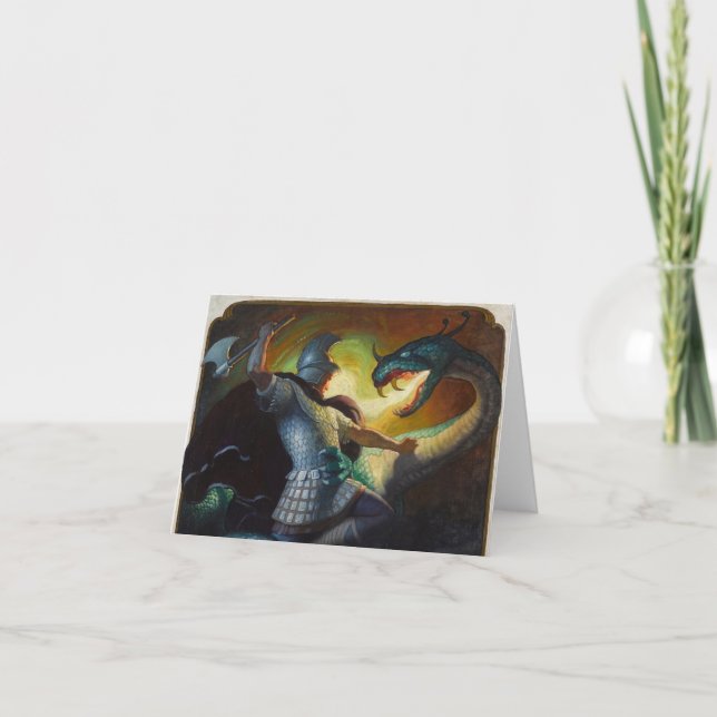 Cartão De Agradecimento Lendas de Carlos por Newell Convers Wyeth (Frente)