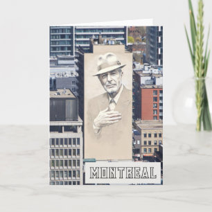 Cartão De Agradecimento Leonard Cohen Mural em Montreal Canadá