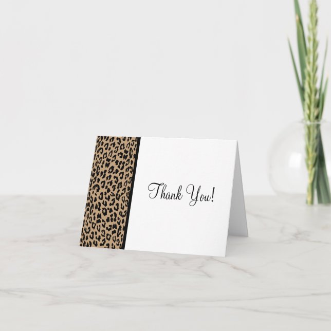 Cartão De Agradecimento Leopard Print (Frente)