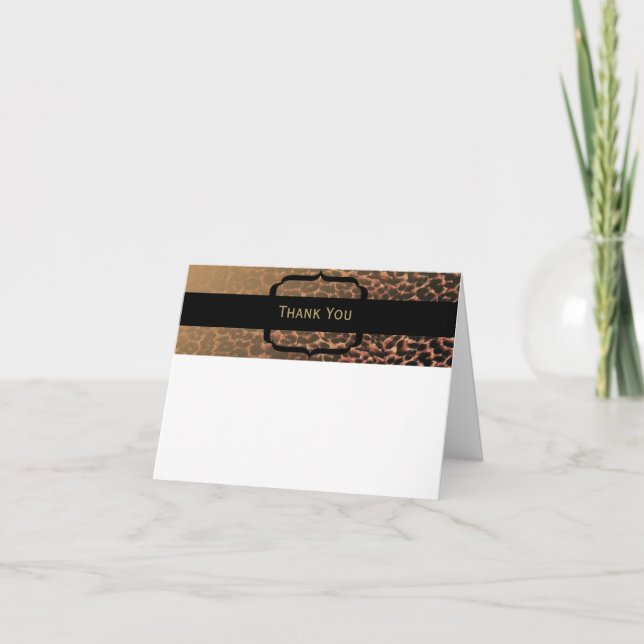Cartão De Agradecimento Leopard Print Elegance (Frente)