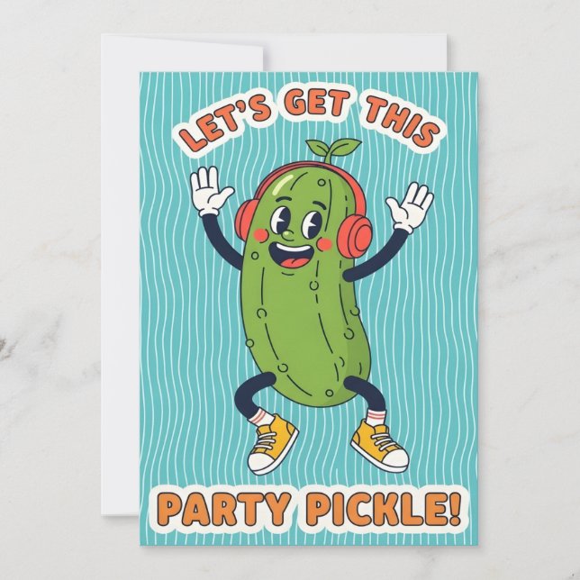 Cartão De Agradecimento Let’s Get This Party Pickle funny veggie lover (Frente)