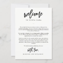 Letra de boas-vindas EDITABLE COLOR Wedding Itiner