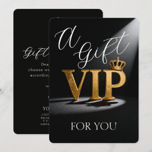 Cartão De Agradecimento Letra Dourada Vintage - VIP com Coroa 8