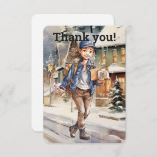 Cartão De Agradecimento Letra feminina personalizada Carrier Natal