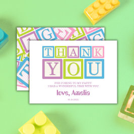 Cartão De Agradecimento Letras Maiúsculas em Bloco de Pastel Doce