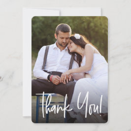 Cartão De Agradecimento Letreirismo Casamento Simples Fotos Personalizadas