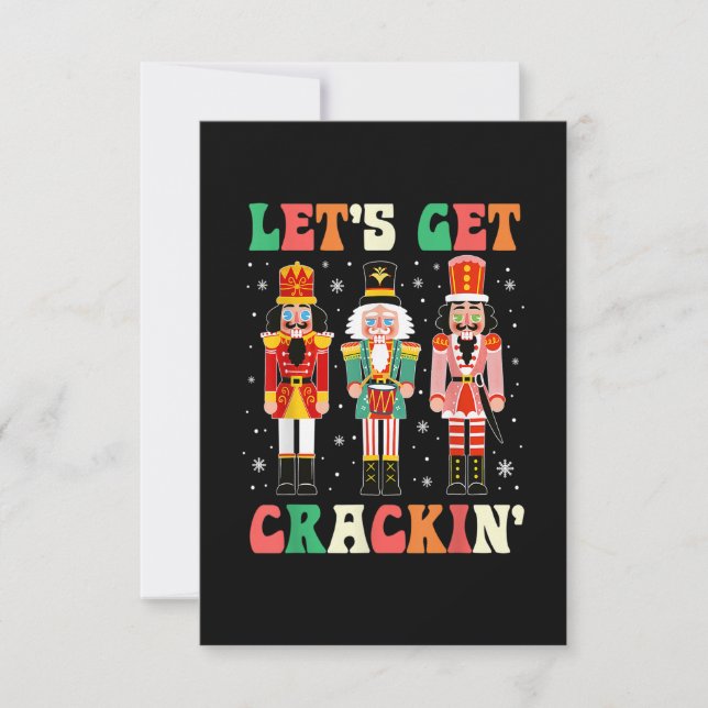 Cartão De Agradecimento Let's Get Cracking Funny Christmas Nutcracker Ball (Frente)