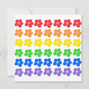 Cartão De Agradecimento LGBT Rainbow Flores Orgulho gay Liberdade e Iguald