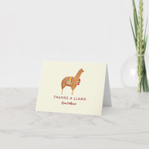 Cartão De Agradecimento Lhama Alpaca Elegante Fofa de Animal Ilustrada à M