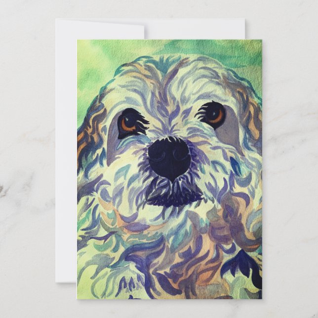 Cartão De Agradecimento Lhasa Apso Watercolor (Frente)