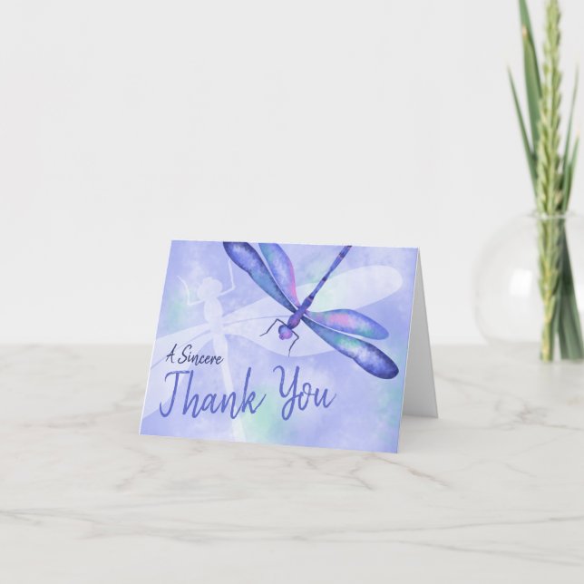 Cartão de Agradecimento Libélula Azul (Frente)