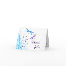 Libélula Elegante em Aquarela Azul e Roxo