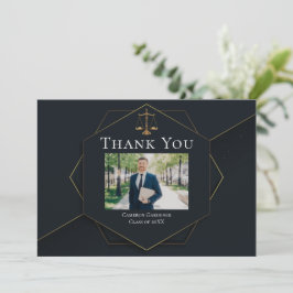 Cartão De Agradecimento Licenciado em Faculdade de Direito Chic