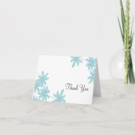 Cartão De Agradecimento Light Blue Daisies Obrigado