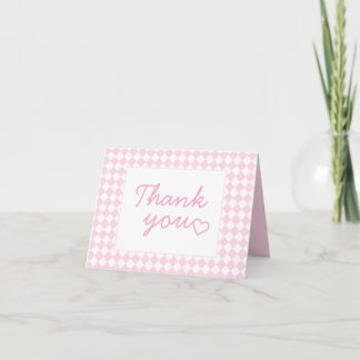 Cartão De Agradecimento Light pink Classic design Folded Thank You Card