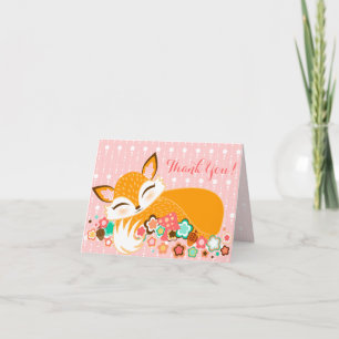 Cartão De Agradecimento Lil Foxie Cub - Cute Custom Thank You Card