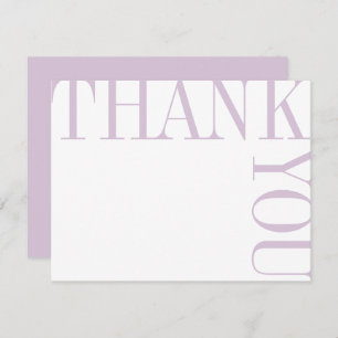 Cartão De Agradecimento Lilac and White Modern Large Text Thank You Note