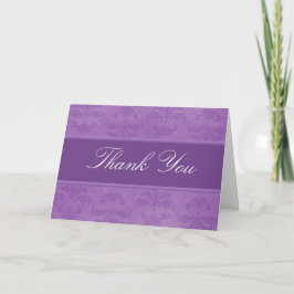 Cartão De Agradecimento Lilac Damasco Obrigado