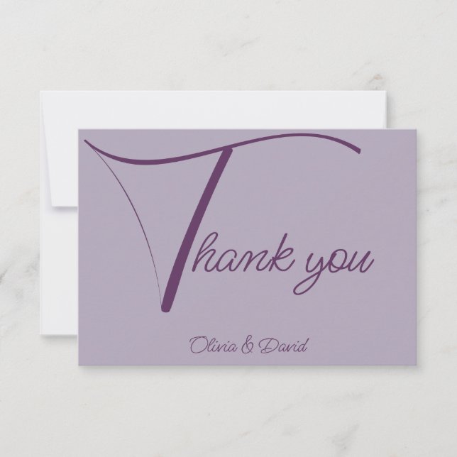Cartão De Agradecimento Lilac elegante (Frente)