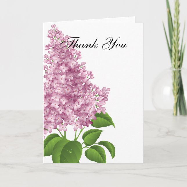 Cartão De Agradecimento Lilac Obrigado (Frente)