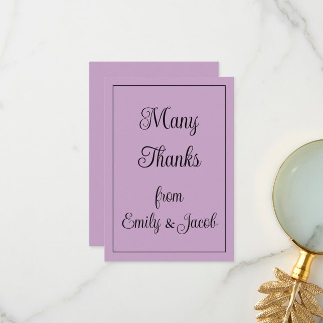 Cartão De Agradecimento Lilac Personalizado (Frente/Verso In Situ)