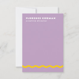 Cartão De Agradecimento Lilac Purple e Sunny Yellow WavFrame Personal