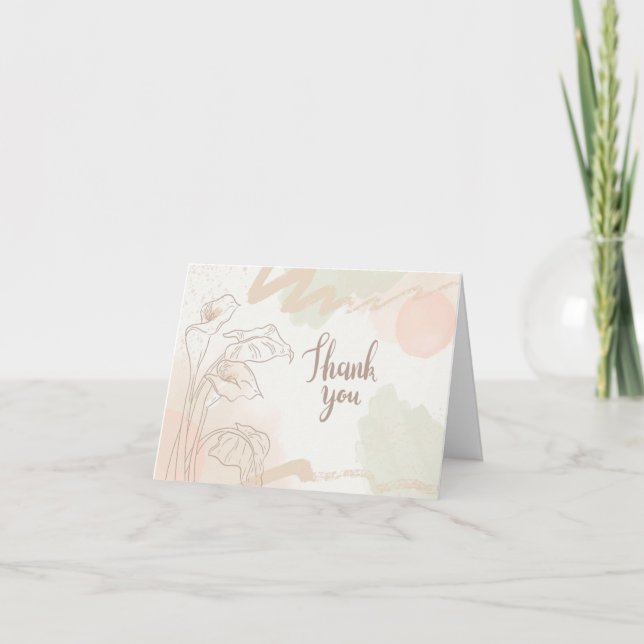 Cartão De Agradecimento Lilies Folded Photo Thank You Card (Frente)