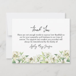 Cartão De Agradecimento Lily Funeral Thank You Note Card Bereavement